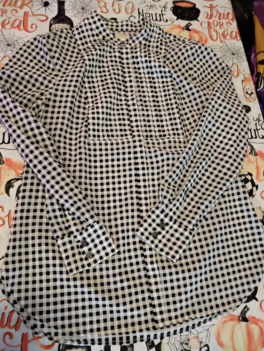 J.Crew Women’s size Small gingham print lightweight long sleeve blouse top shirt